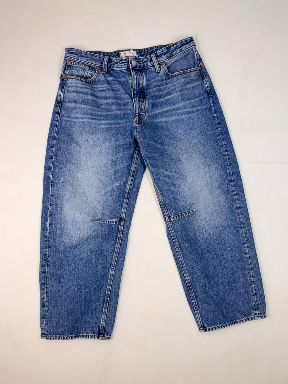 Madewell The Darted Barrel Leg Jeans Women's Sz 30 Cropped Blue Casual Capsule - Picture 2 of 8